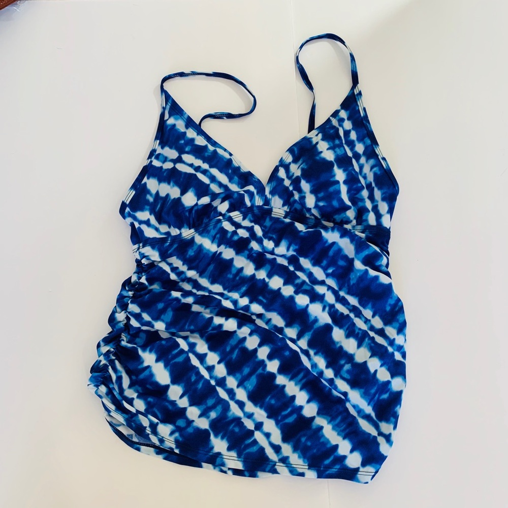 Sonoma Blue Tie Dye Tankini Swim Top